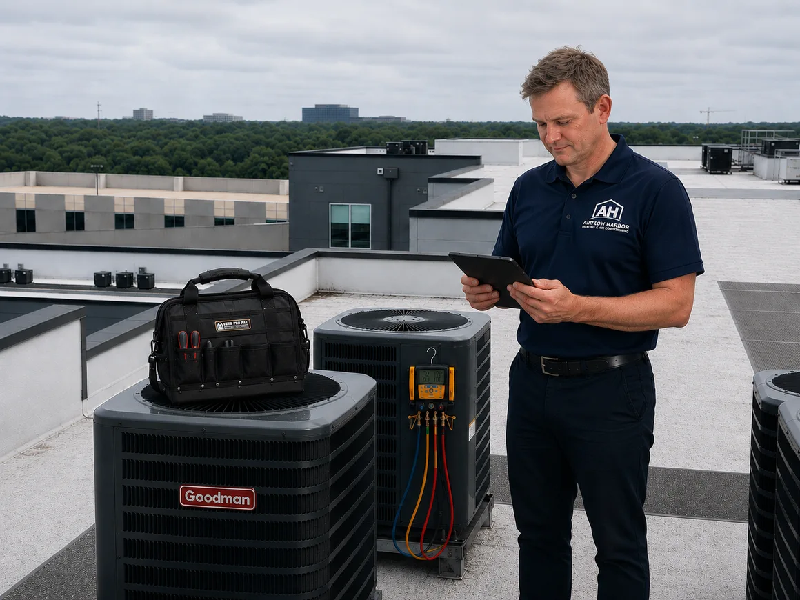 Airflow Harbor dedicated HVAC technician for commercial properties